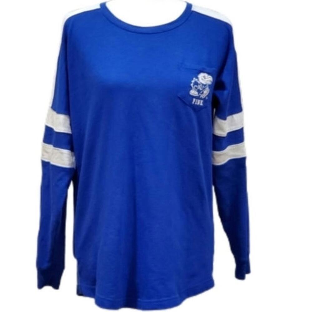 PINK by Victoria's Secret KU Jayhawks Long Sleeve Shirt Size XS